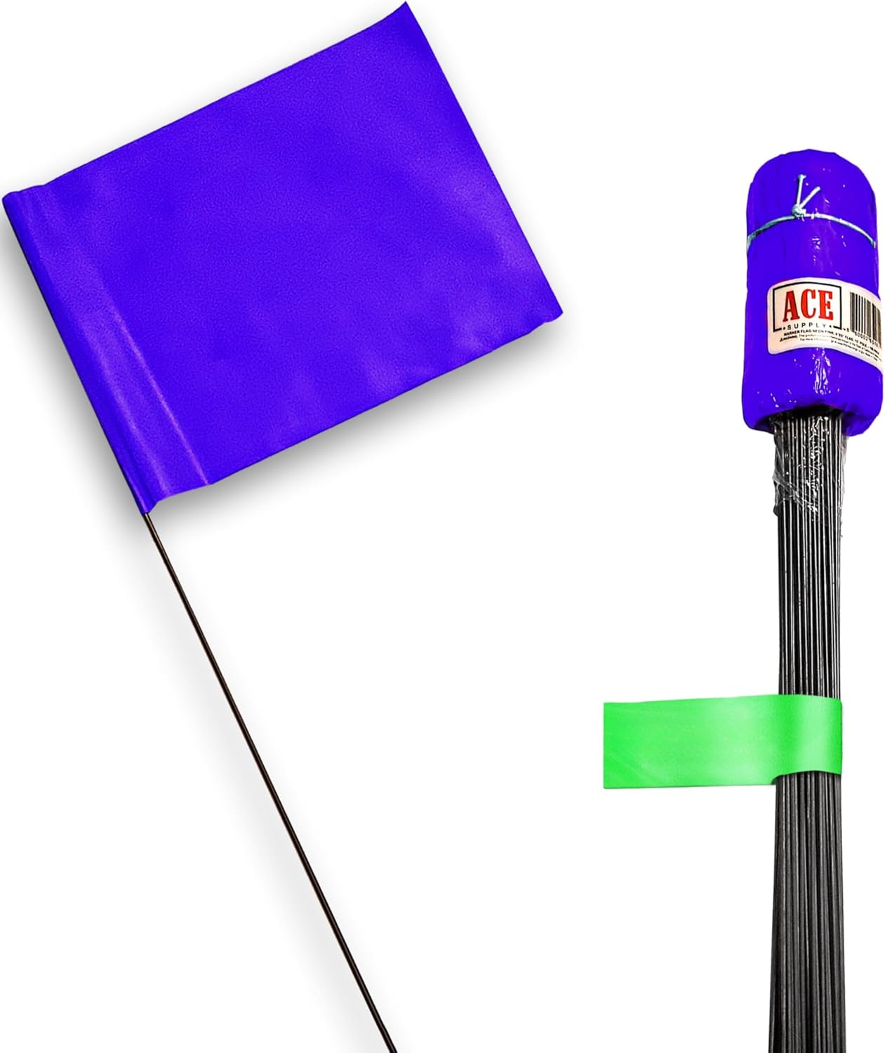 Purple Marking Flags 100 Pack for Lawn, Irrigation & More