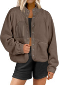 ANRABESS Womens Fuzzy Fleece Cropped Sherpa Shacket - Cozy Fall Layer