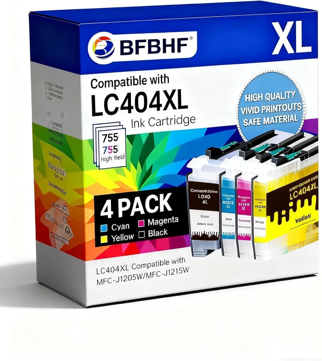 High Yield LC404 Ink Cartridges for Brother Printers - 4 Pack