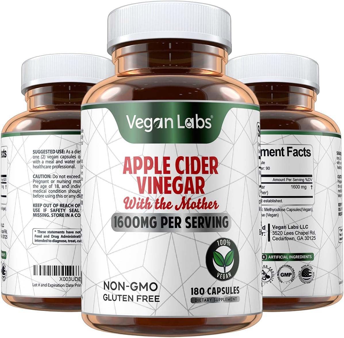 Vegan Labs ACV Capsules - 100% Natural Digestion Support