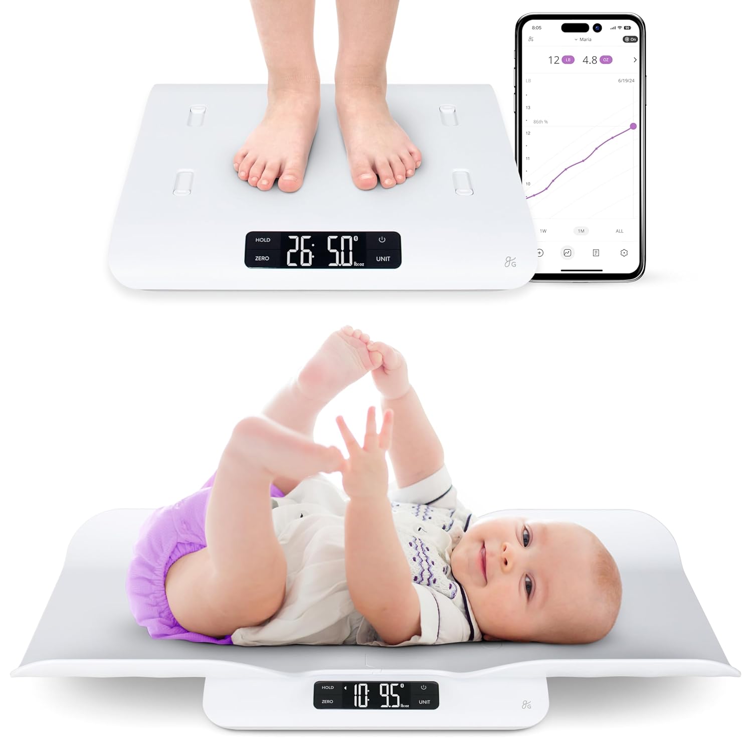 Greater Goods Smart Bluetooth Baby Scale for Accurate Weighing