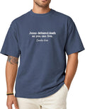 Jesus Defeated Death Embroidered T-Shirt - Vintage Unisex Faith Tee