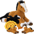 MaoGoLan 4 Pcs Horse Plush Stuffed Animal Set - Big Mommy with 3