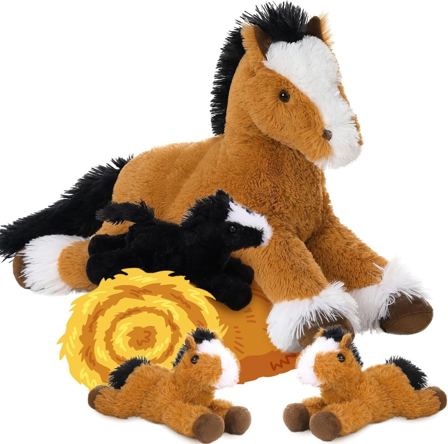 MaoGoLan Large Stuffed Horse Plush Toy Set for Kids Gifts