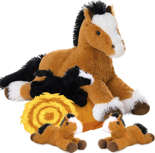 MaoGoLan Large Stuffed Horse Plush Toy Set for Kids Gifts