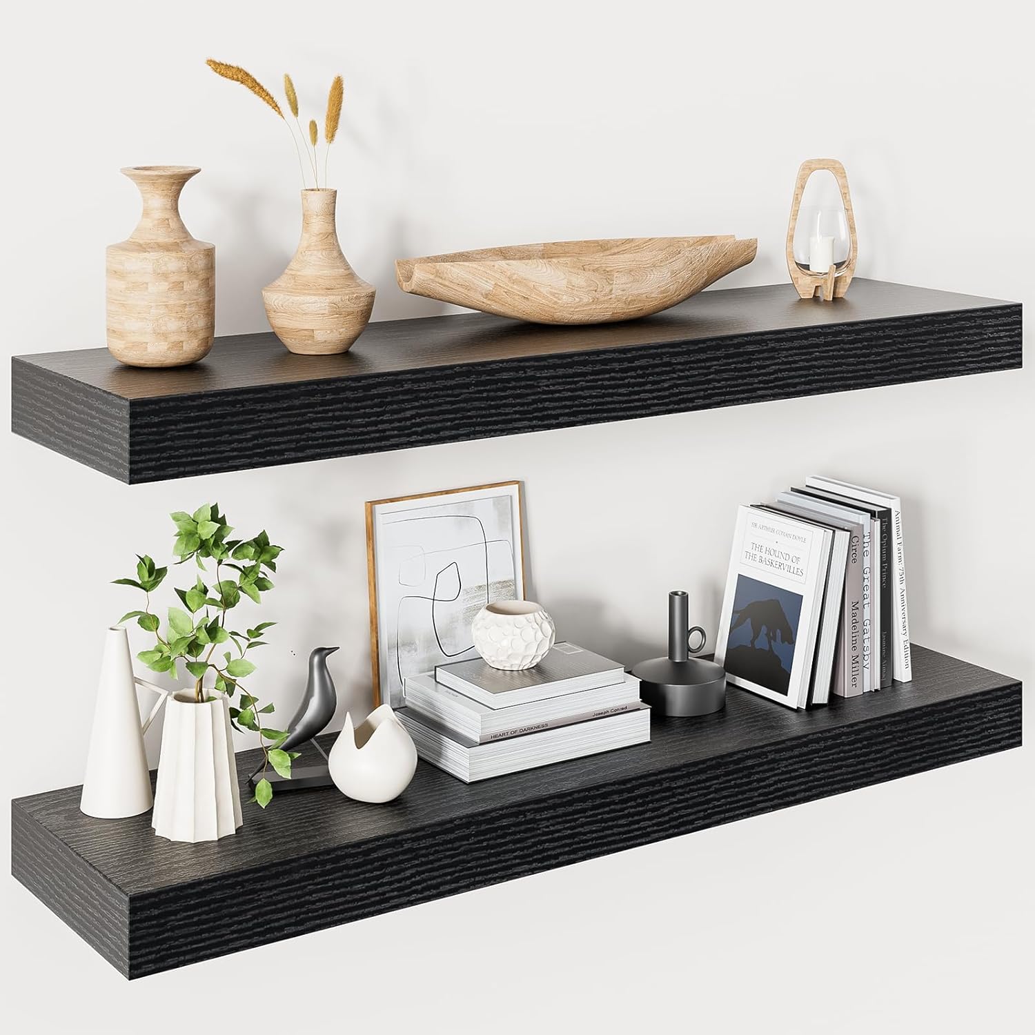 Heimlove 32 Inch Floating Shelves for Wall - Modern Rustic Decor