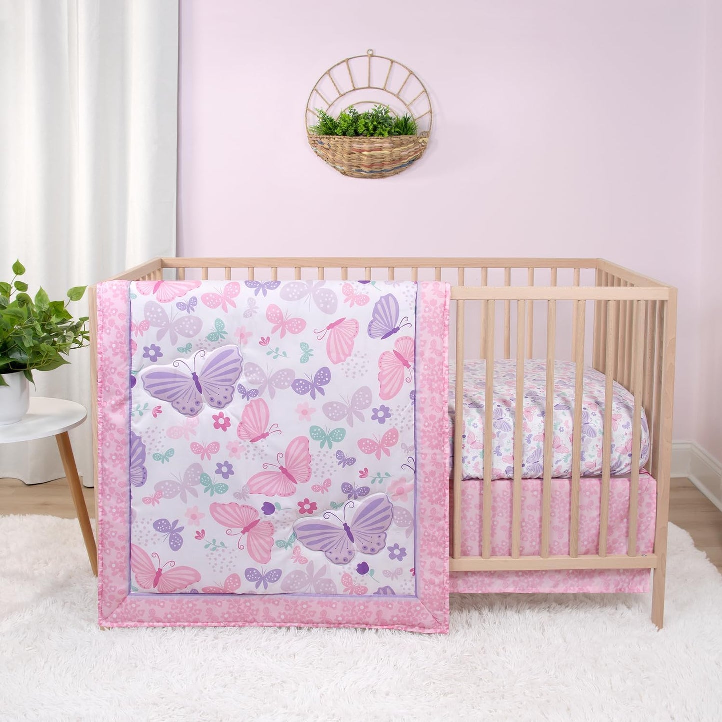 The Peanutshell 3 Piece Baby Crib Bedding Set for Girls