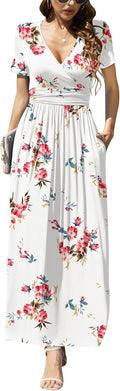 LILBETTER Women's Wrap Waist Maxi Dress - Soft Stretch Jersey