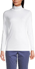 Comfortable Supima Cotton Fitted Turtleneck for Women by Lands' End