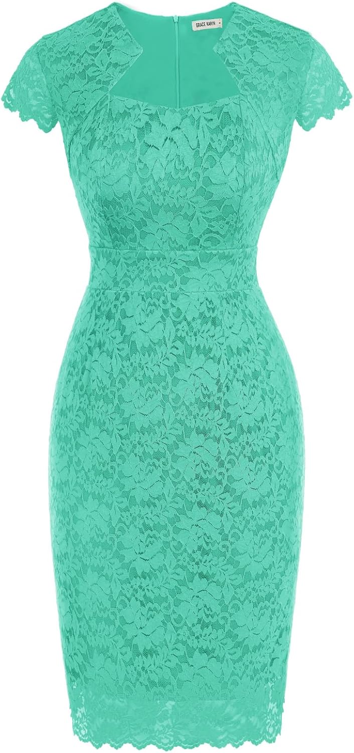 GRACE KARIN Cocktail Dress for Women with Cap Sleeve Lace Design