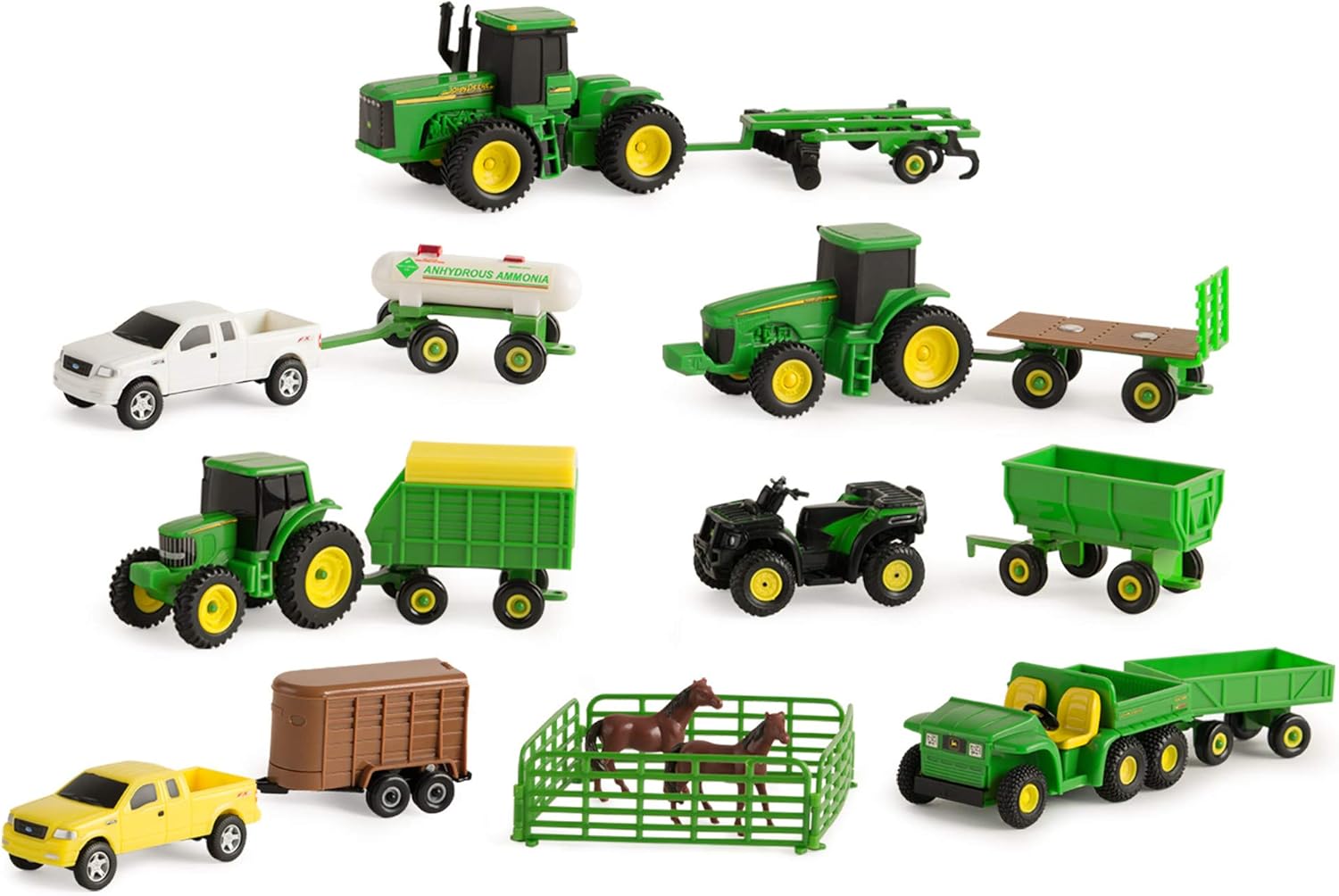 TOMY John Deere Toy Truck & Tractor 26-Piece Farm Value Set