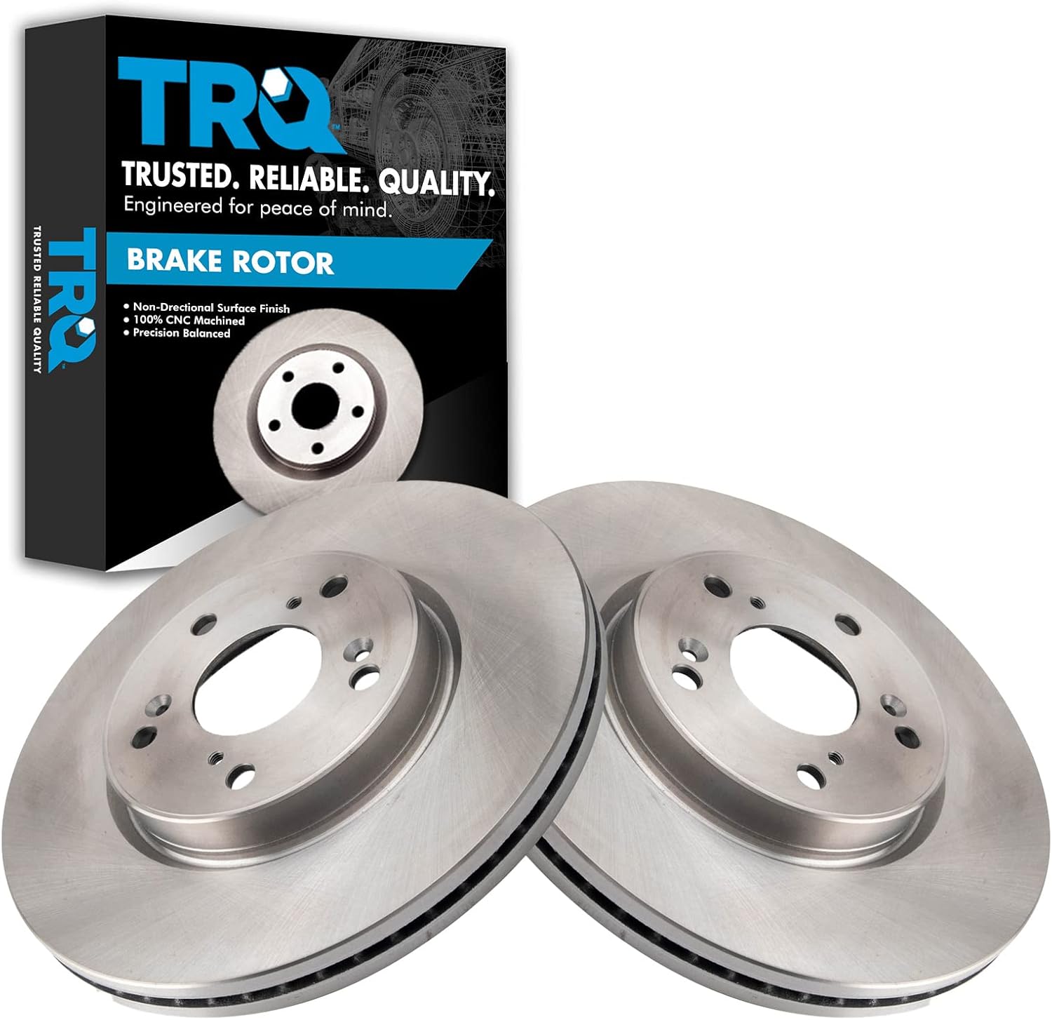 TRQ Front Brake Rotors Set Vented for 2016-2022 Honda HR-V