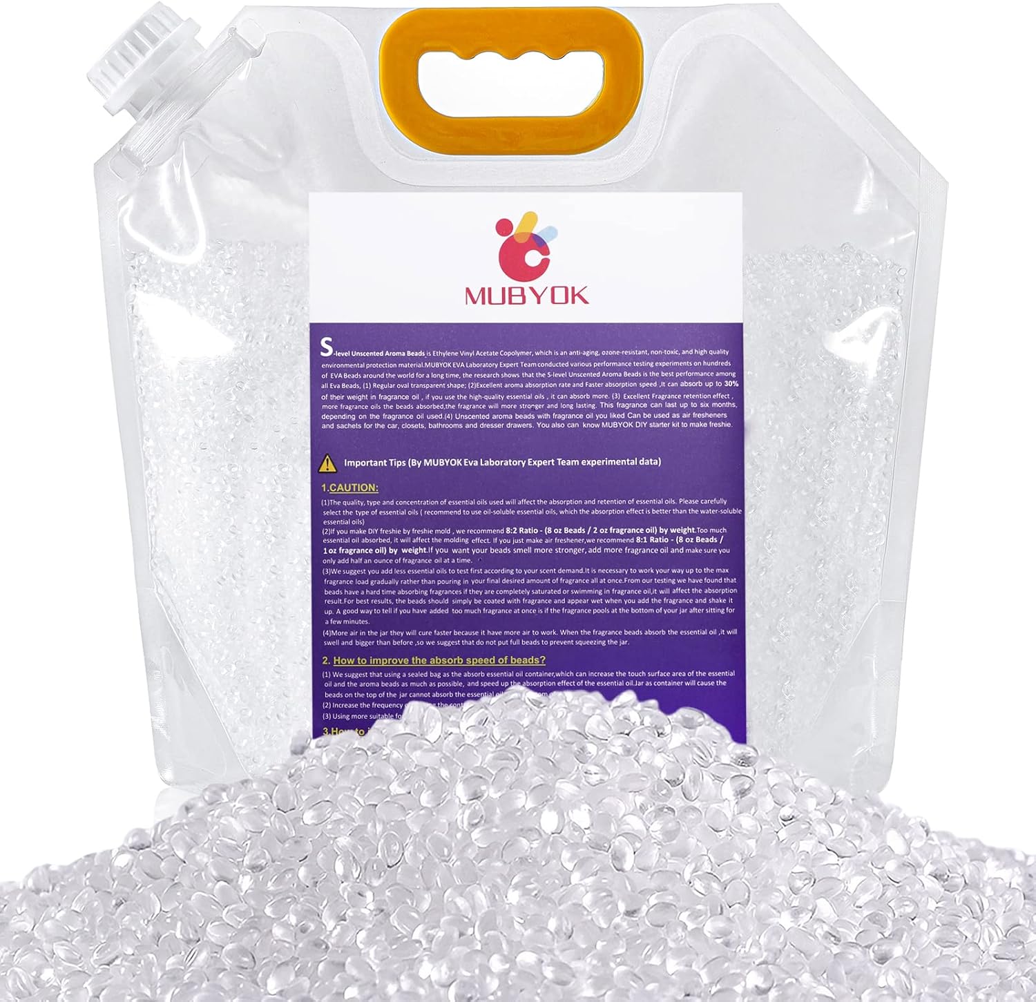 MUBYOK 5lb Premium Unscented Aroma Beads for DIY Freshies