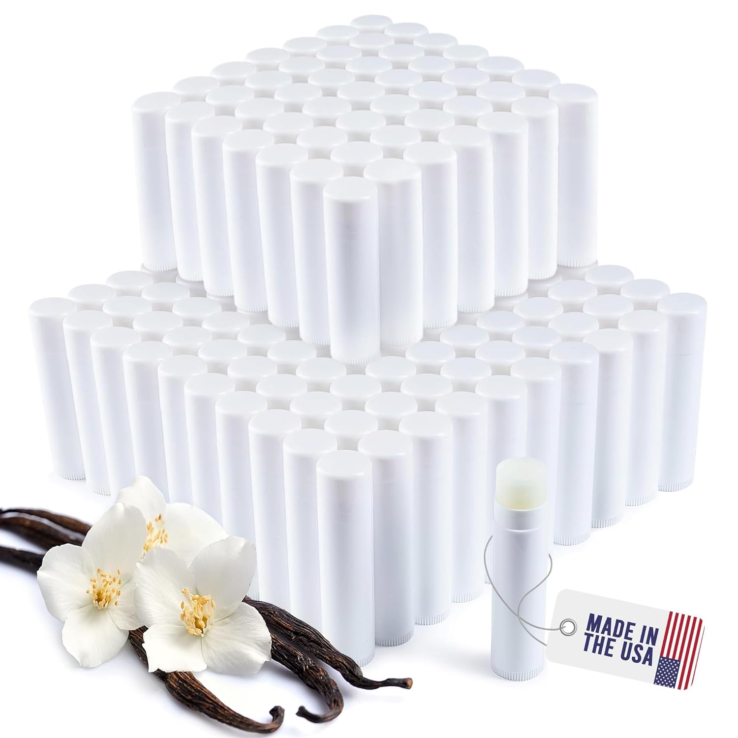 Lip Balm Bulk Unlabeled 150 Pack Vanilla Chapstick for Events