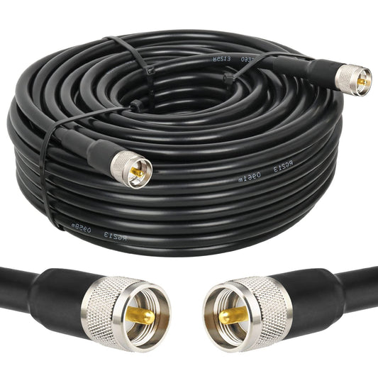 RG213 Coax Cable 75FT Low Loss UHF Male to Male for Ham Radio
