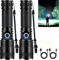 Rechargeable LED Flashlights High Lumens 2-Pack - Long Range Beam