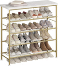 5 Tier Shoe Rack Organizer for Closet Entryway with MDF Top