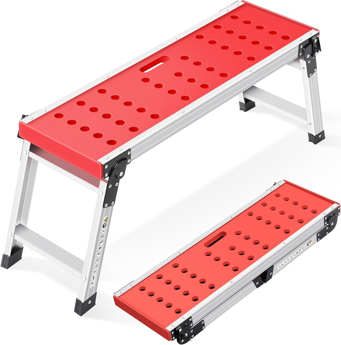 KINGRACK Folding Work Platform: Adjustable Step Ladder for All Tasks