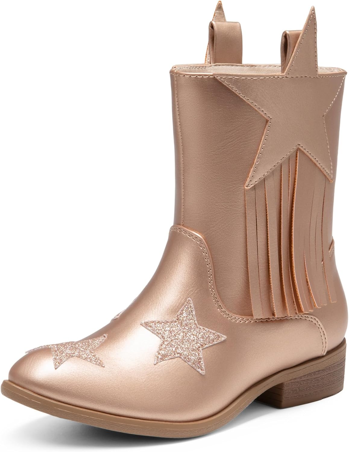 DREAM PAIRS Girls Cowgirl Cowboy Western Mid Calf Boots