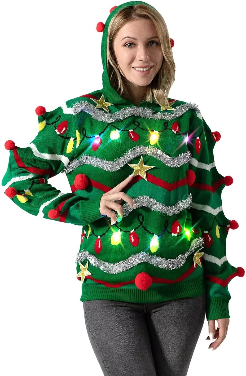 Light-Up Ugly Christmas Sweater for Festive Fun