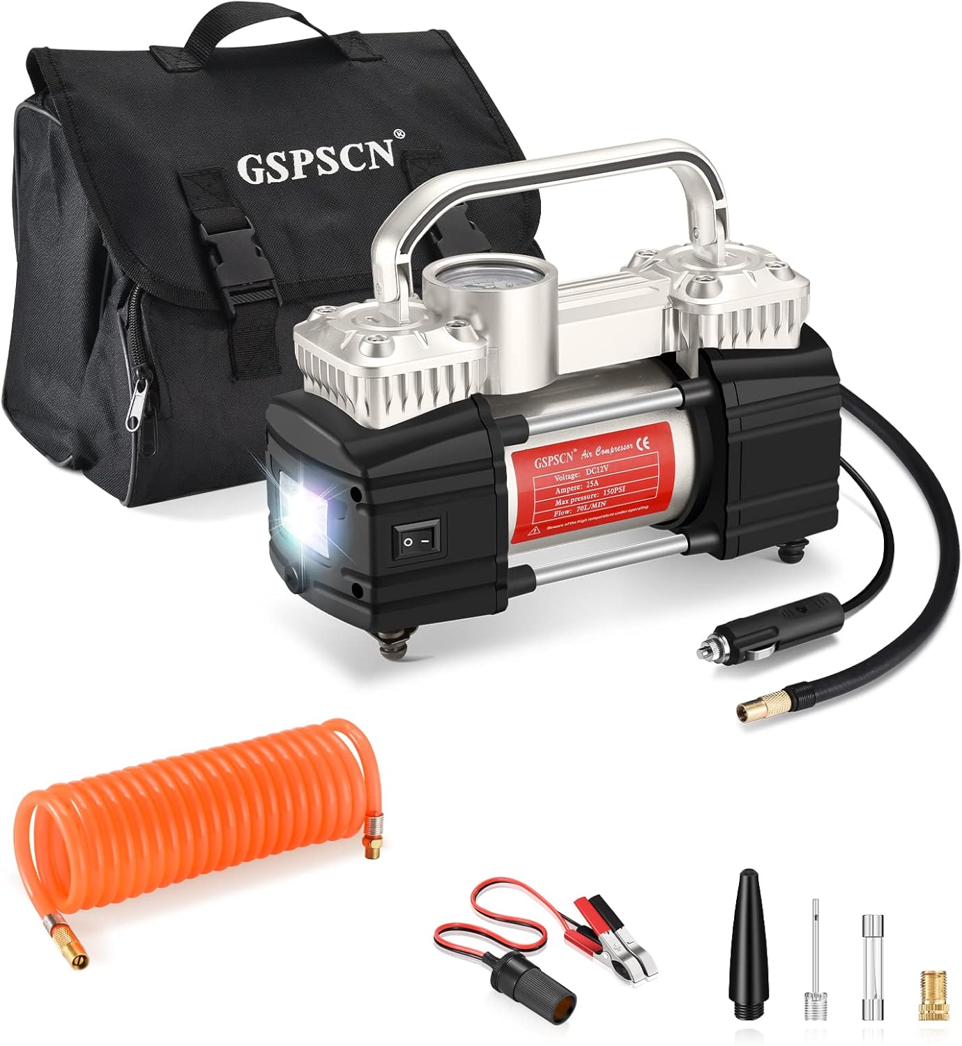 Powerful 12V Air Compressor Pump - Inflate Anywhere!