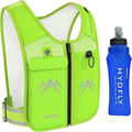 REVALI Zip Reflective Running Vest with Hydration Bottle - Lightweight