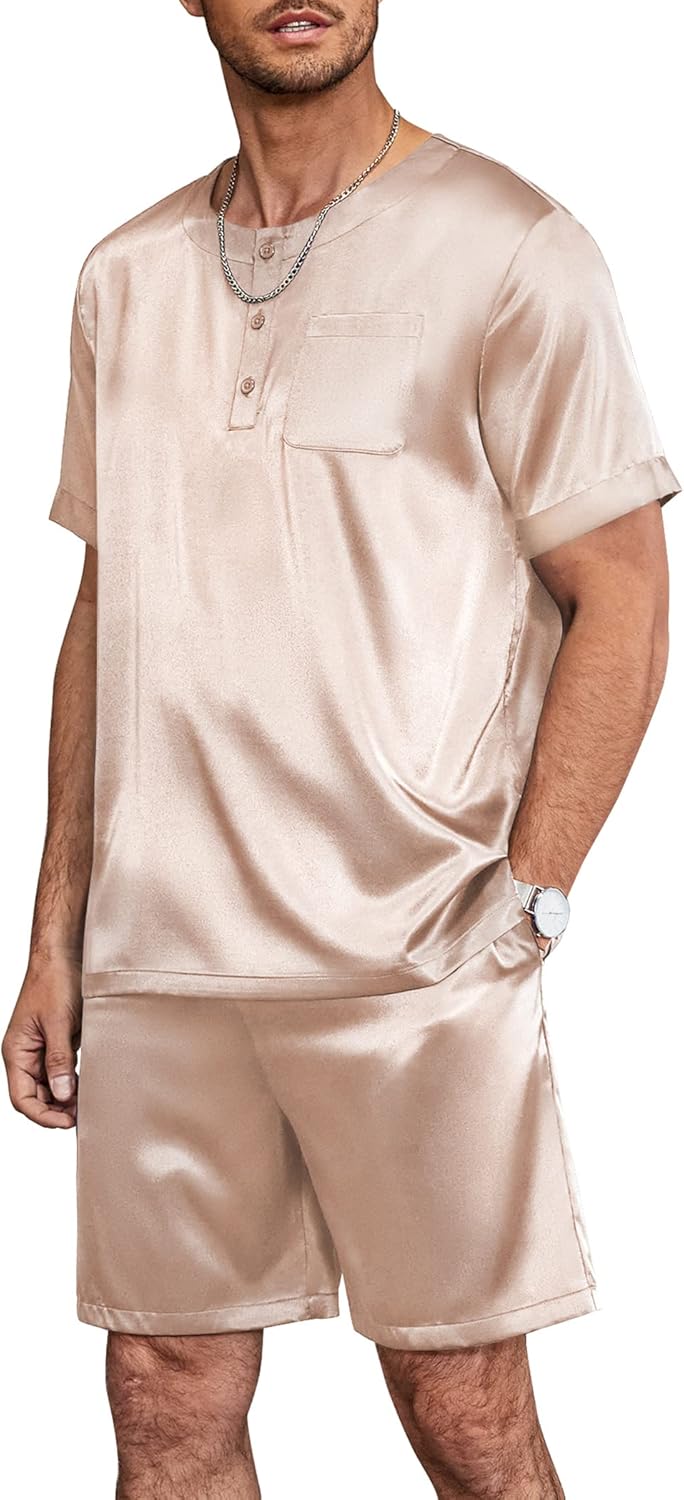 Ekouaer Men Silk Pajamas Set for Ultimate Comfort and Style
