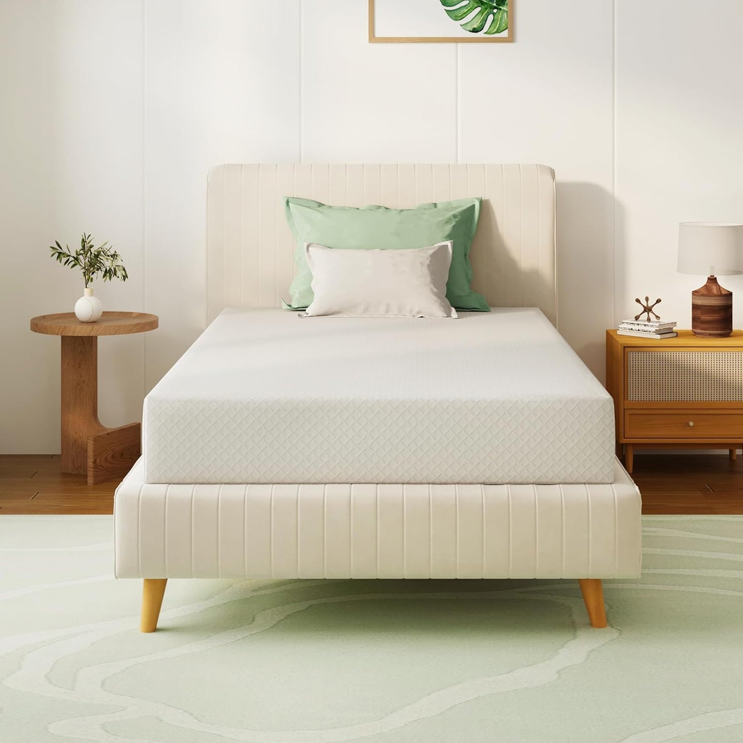 Twin XL Mattress 8 Inch Green Tea Memory Foam for Cool Sleep