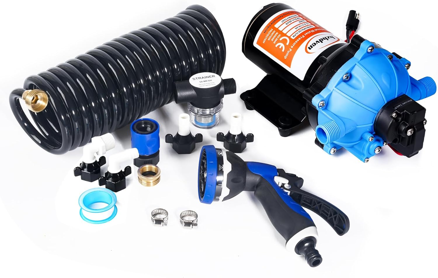 Upgrade 12V 80PSI 7.5GPM RV Fresh Washdown Pump Kit