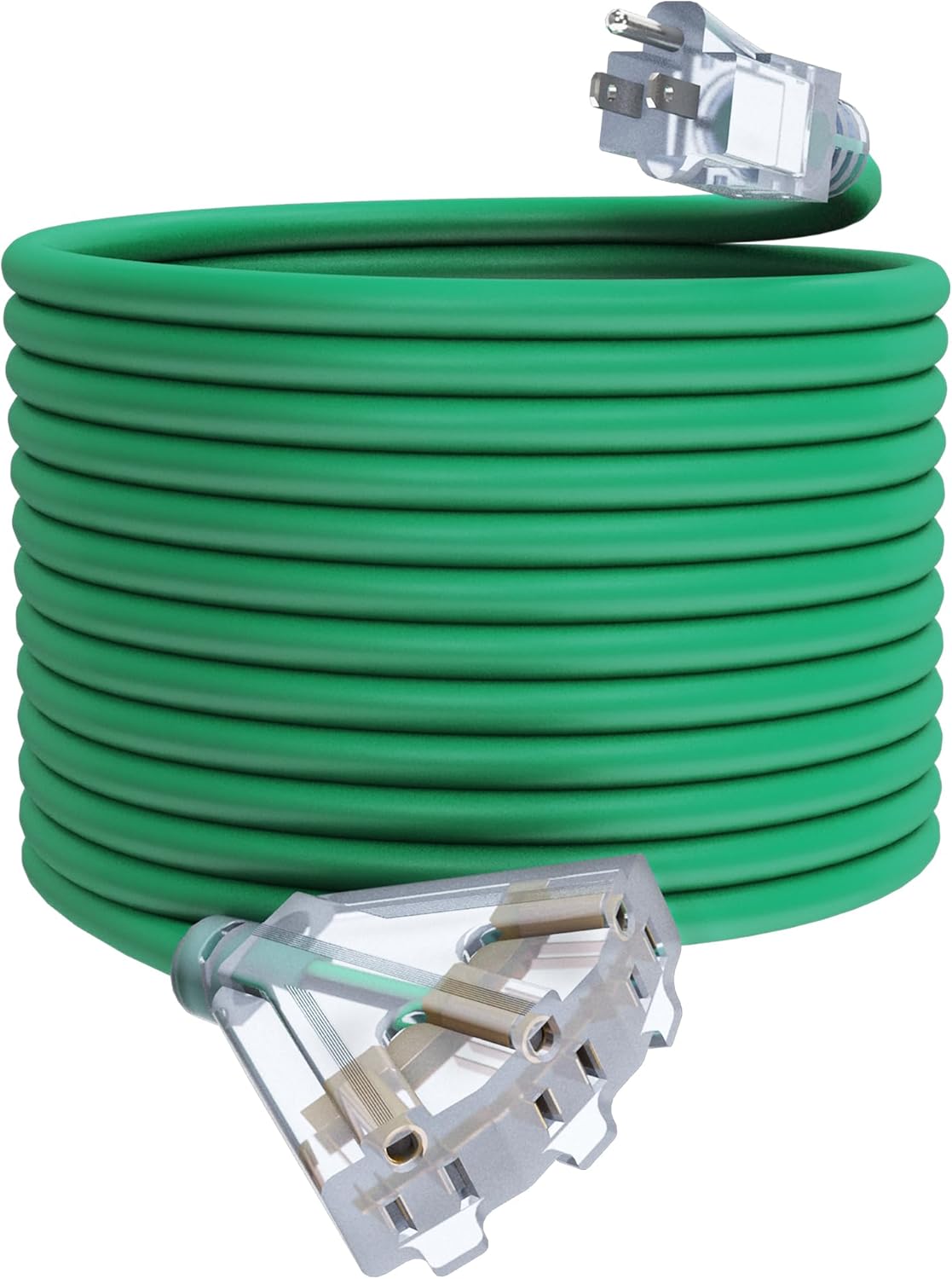 50Ft Outdoor Extension Cord with 3 Outlets for Heavy Duty Use
