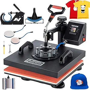 VEVOR Heat Press Machine 15 x 15 Inch 6 in 1 Combo Swing Away