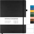College Ruled Notebook A4 Hardcover Leather Notebook - Premium Lay