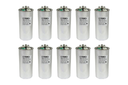 10 Pack Dual Run Capacitor for HVAC AC Fan and Motor Applications