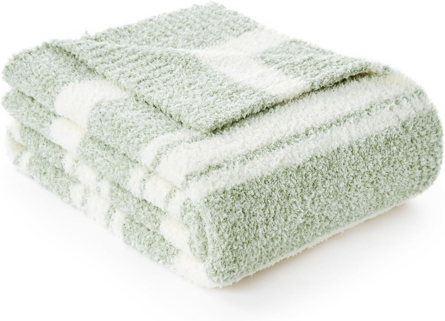 Snuggle Sac Stripe Sage Green Blanket for Cozy Comfort Anywhere