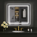 LED Bathroom Mirror 30in x 30in - Dimmable, Anti-Fog, Memory Function
