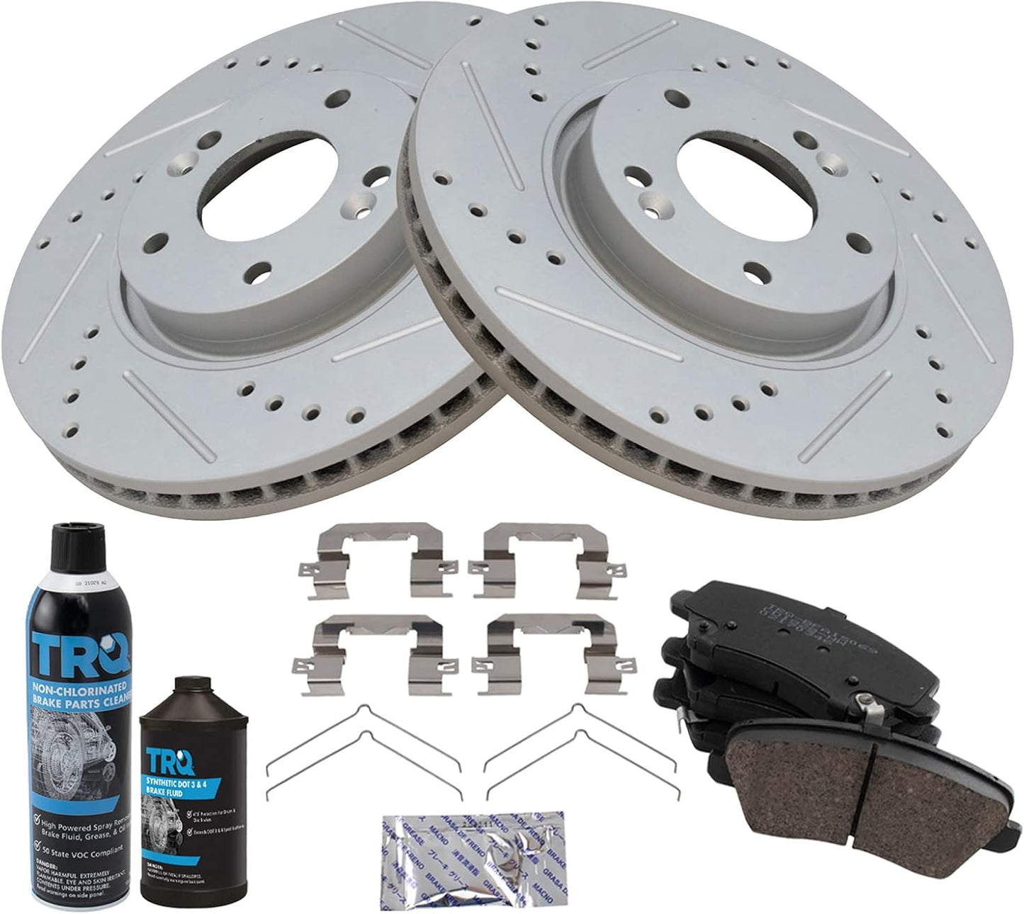 TRQ Front Performance Brake Pad & Rotor Kit for Kia Forte5