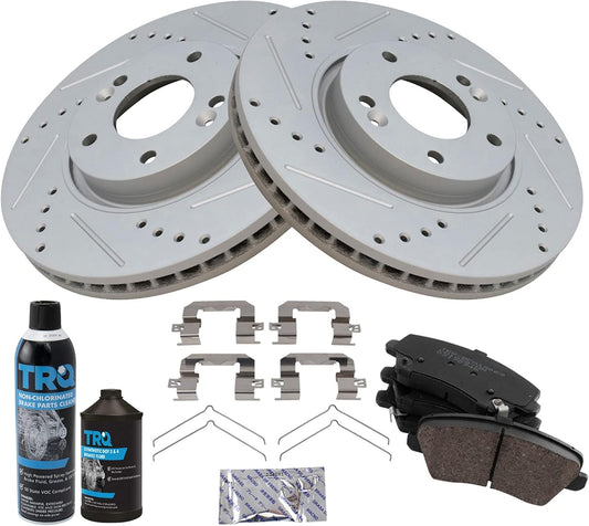 TRQ Front Performance Brake Pad & Rotor Kit for Kia Forte5