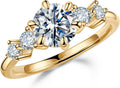 Round 5-Stone Moissanite Engagement Ring D Color VVS1 - Elegant