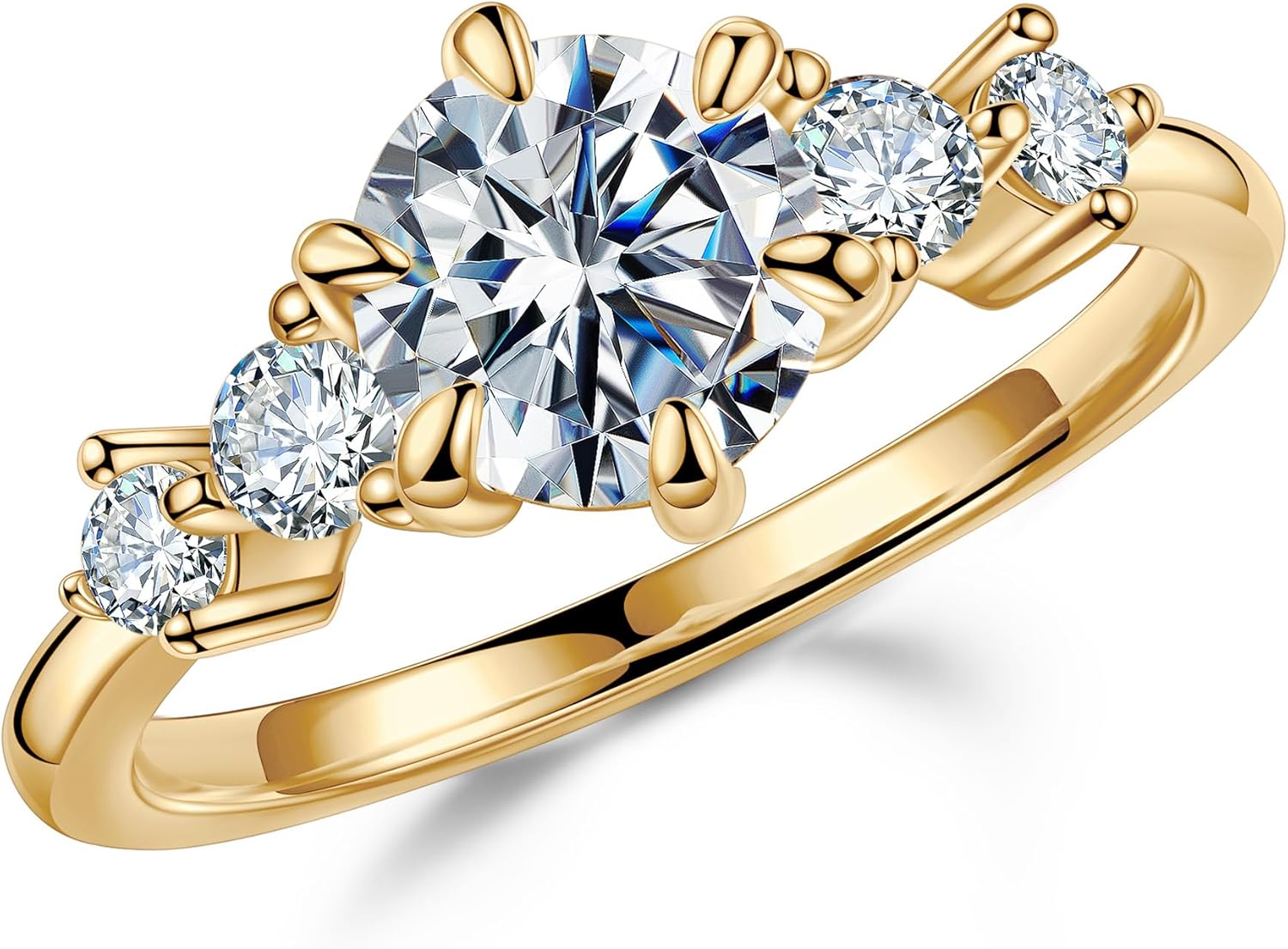 Stunning 5-Stone Moissanite Engagement Ring for Women