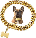 Stainless Steel Dog Collar - Heavy Duty Rose Gold Black Silver