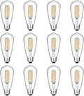 12-Pack Vintage LED Edison Light Bulb 60W Equivalent - Warm Dimmable