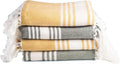 Cotton Herringbone Beach Towel Set of 4 - Quick Dry Large Towels