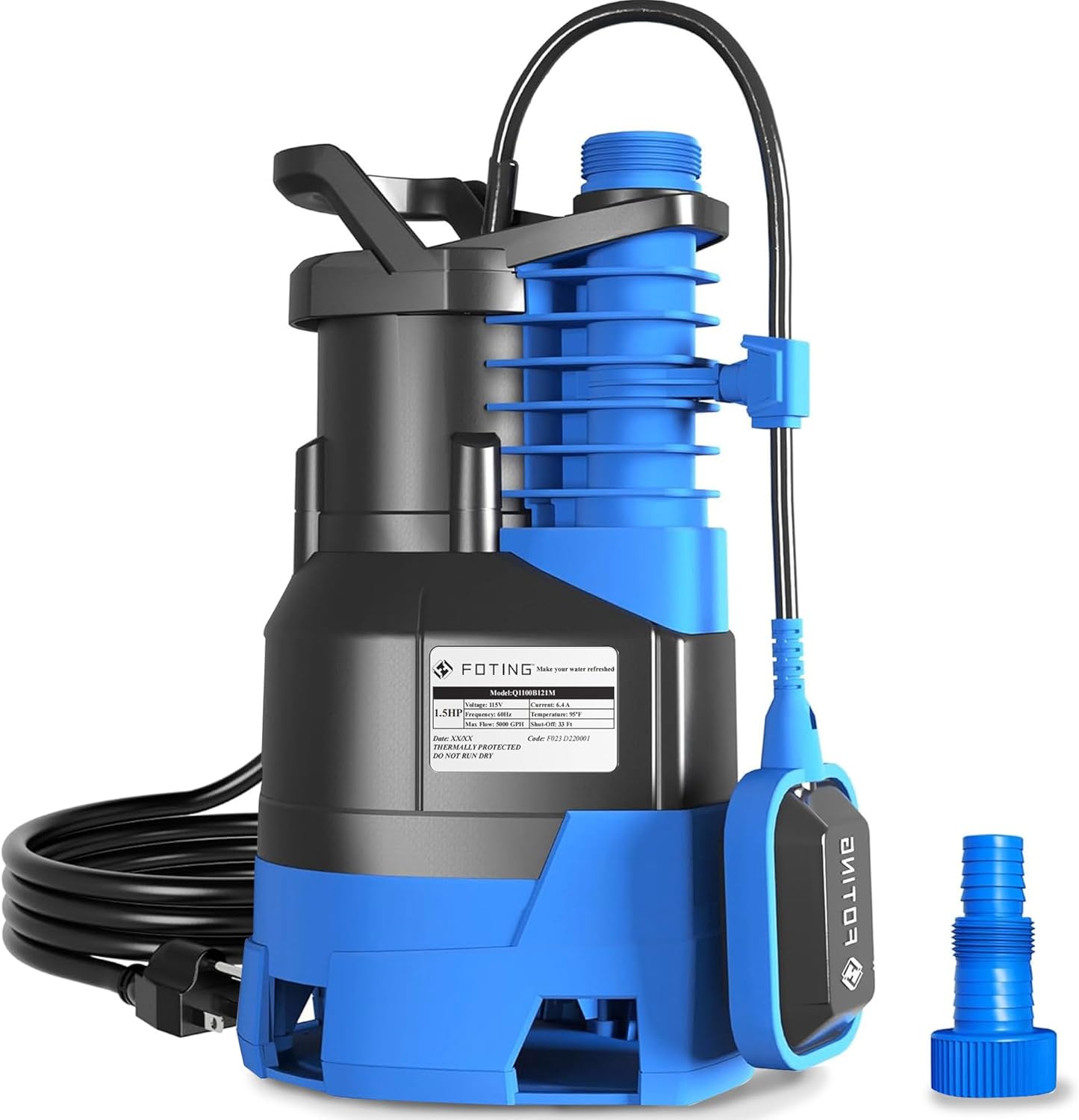 FOTING 1.5HP Sump Pump for Efficient Drainage and Versatility