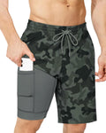 SURF CUZ 9in Mens Swim Trunks with Compression Liner - Secure Quick