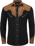SALVAJE OESTE Western Embroidered Cowboy Shirt for Men