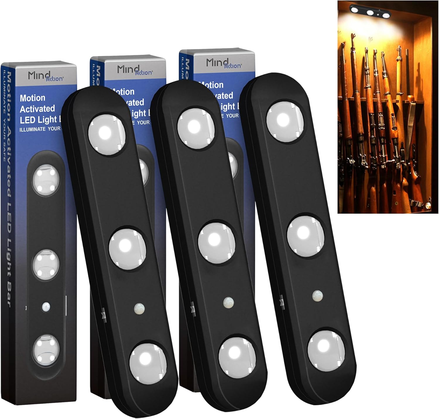 MIND&ACTION Gun Safe Lights - Motion Activated LED Light Set