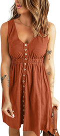 BTFBM Women Sleeveless Summer Dress Crewneck Ribbed Ruffle Mini