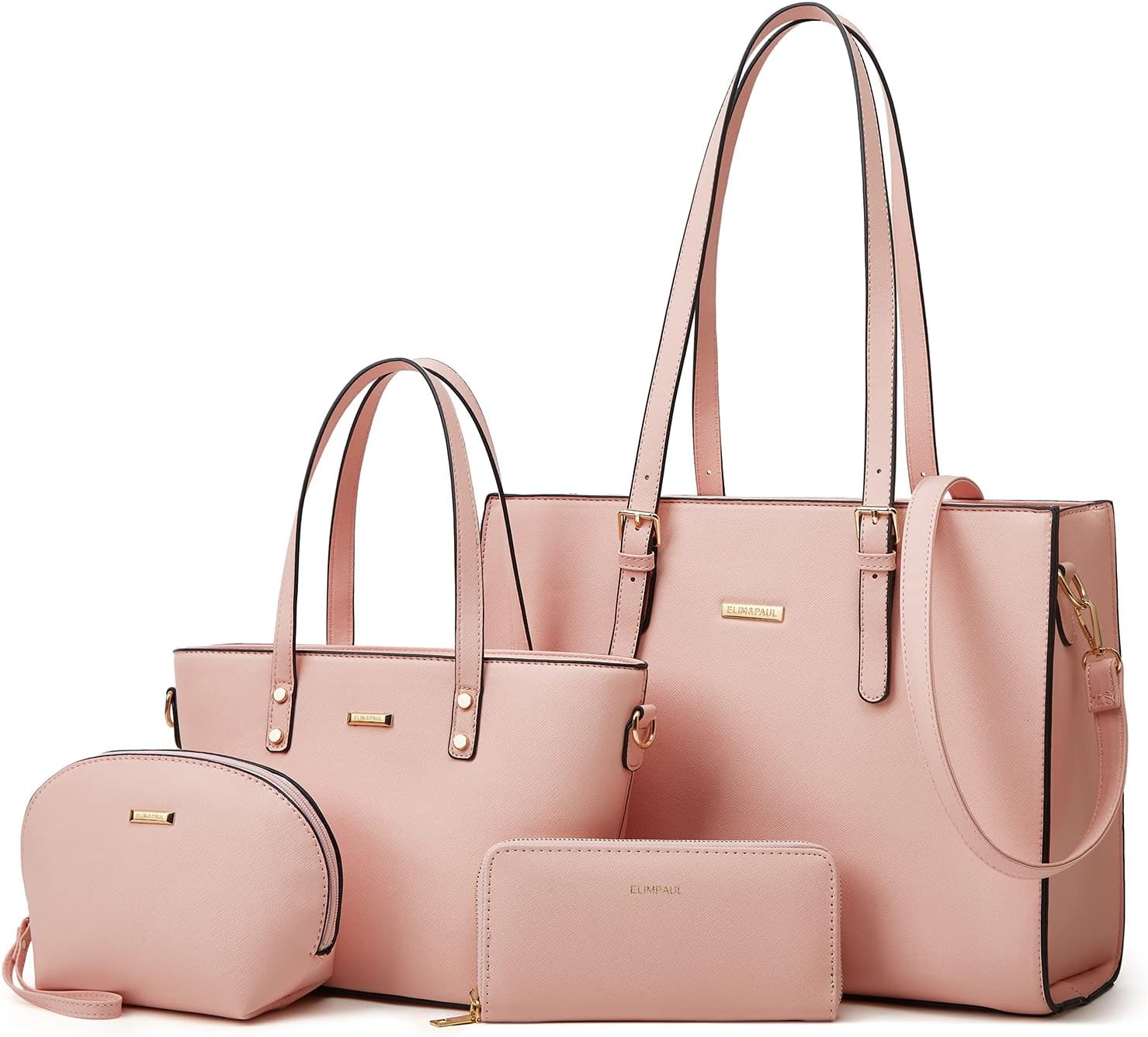 Women Fashion Synthetic Leather Handbags Tote Bag Set 4pcs