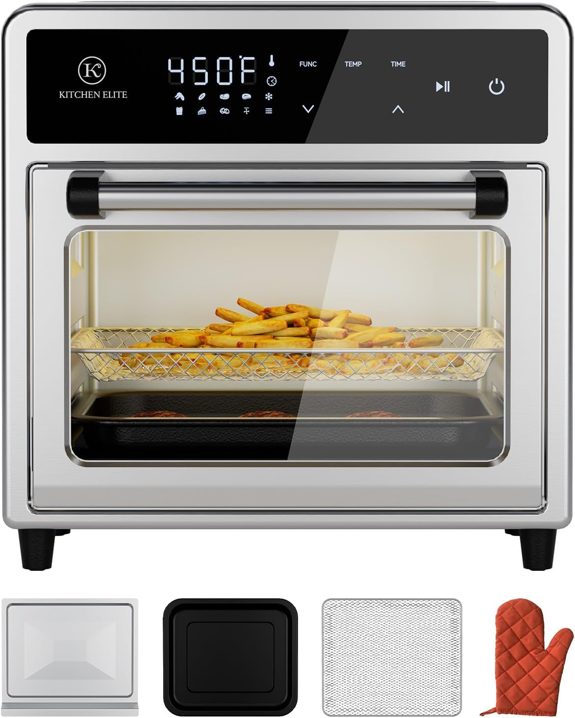 12.6QT Air Fryer Toaster Oven: 10-in-1 Combo, 9 Presets, Easy Controls