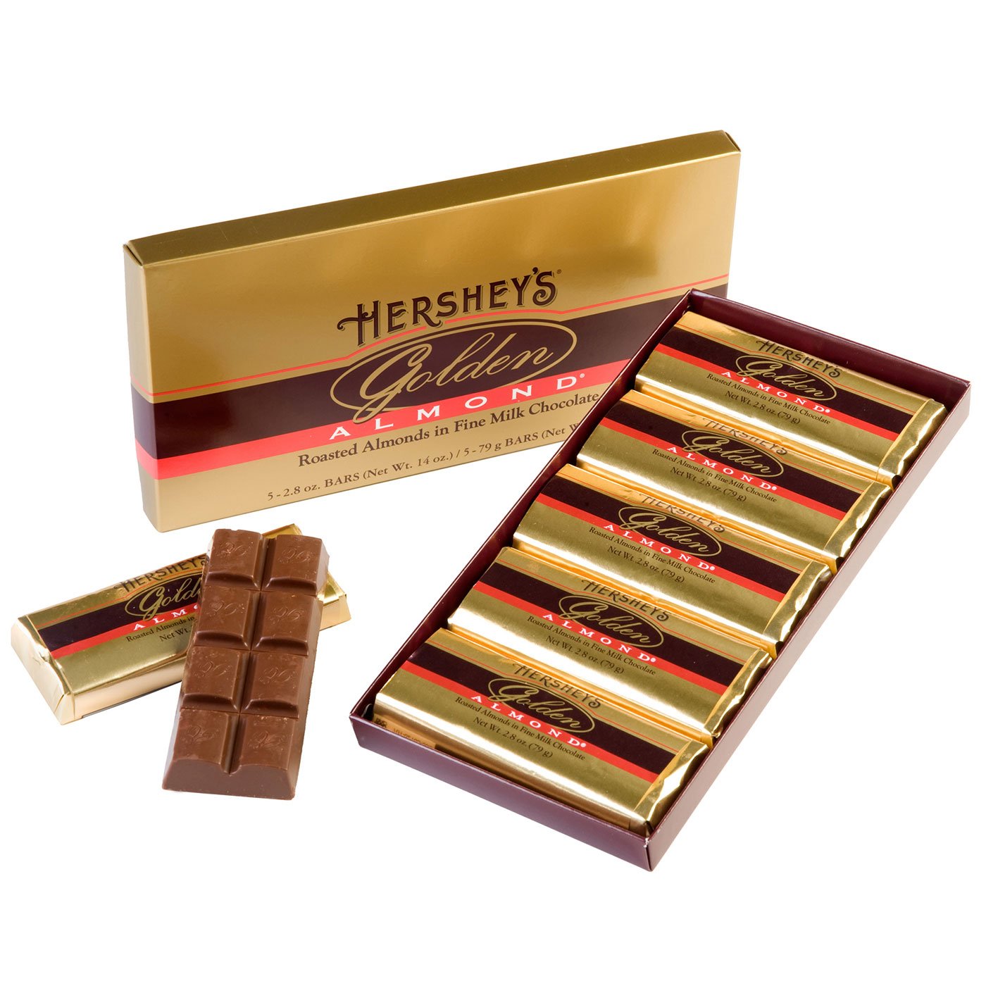 HERSHEY'S GOLDEN ALMOND Chocolate Bar Gift Box for Chocolate Lovers
